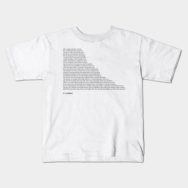 E. Lockhart Quotes Kids T-Shirt by qqqueiru